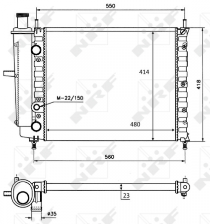 Radiator apa - Radiator motor potrivit FIAT BRAVA, BRAVO I, MAREA 1.2-1.6CNG