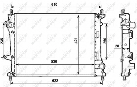 Radiator apa - Radiator motor potrivit FIAT MULTIPLA 1.9D