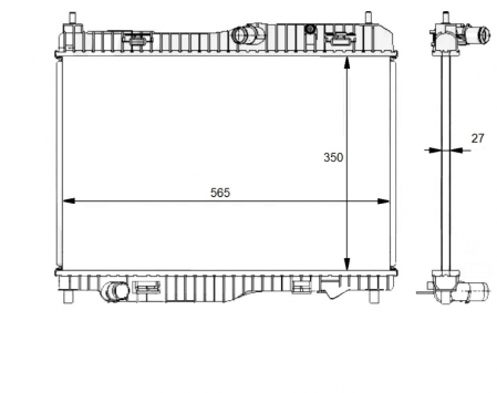Radiator apa - Radiator motor potrivit FORD B-MAX, ECOSPORT, FIESTA VI, TOURNEO COURIER B460, TRANSIT COURIER B460, TRANSIT COURIER B460/MINIVAN 1.0