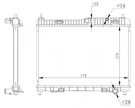 Radiator apa - Radiator motor potrivit FORD B-MAX, FIESTA VI, KA+ III 1.2/1.6