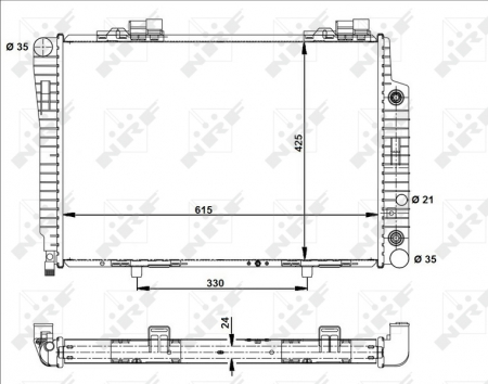 Radiator apa - Radiator motor potrivit MERCEDES C (W202), C T-MODEL (S202), CLK (A208), CLK (C208), E (W210), SLK (R170) 1.8-3.2