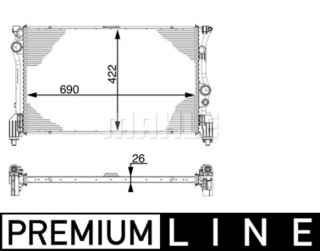 Radiator apa - Radiator motor potrivit MERCEDES MARCO POLO CAMPER (W447), V (W447), VITO (W447), VITO MIXTO (DOUBLE CABIN), VITO TOURER (W447) 2.2D