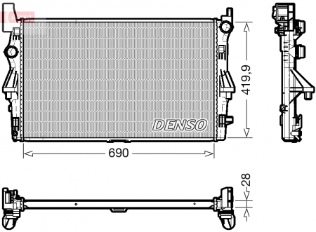 Radiator apa - Radiator motor potrivit MERCEDES VITO (W447), VITO MIXTO (DOUBLE CABIN), VITO TOURER (W447) 1.6D