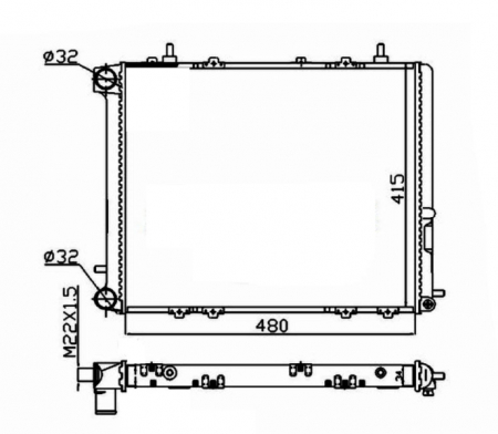 Radiator apa - Radiator motor potrivit RENAULT 19 I, 19 II, 19 II CHAMADE, TRAFIC 1.8-2.2 -10.97