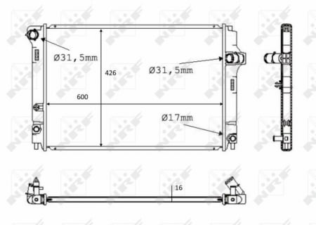 Radiator apa - Radiator motor potrivit TOYOTA YARIS 1.5H