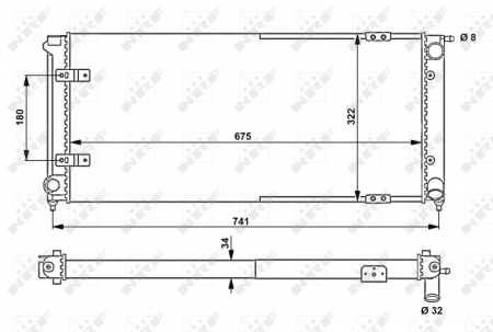 Radiator apa - Radiator motor potrivit VW GOLF I, GOLF II, JETTA I, JETTA II, SCIROCCO 1.6/1.6D/1.8