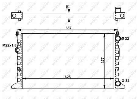 Radiator apa - Radiator motor potrivit VW GOLF III, GOLF IV 1.6-2.0
