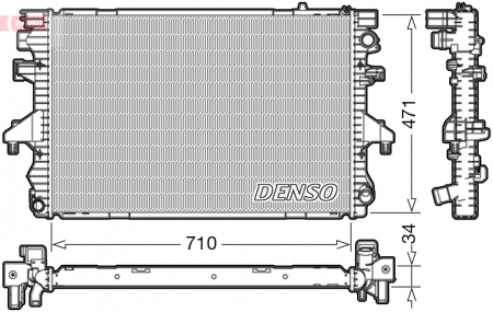 Radiator apa - Radiator motor potrivit VW MULTIVAN V, TRANSPORTER V 1.9D/2.5D