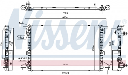 Radiator apa - Radiator racire motor potrivit AUDI A4 ALLROAD B9, A4 B9, A5, A6 C8 1.4-2.0H