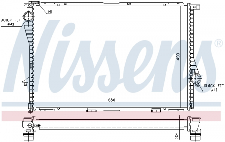 Radiator apa - Radiator racire motor potrivit BMW Seria 5 (E39), 7 (E38) 2.0-4.4