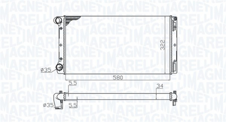 Radiator apa - Radiator motor potrivit FIAT IDEA, PUNTO; LANCIA MUSA 1.8/1.9D
