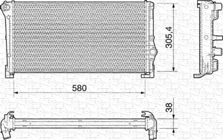 Radiator apa - Radiator racire motor potrivit FIAT IDEA, PUNTO; LANCIA MUSA, YPSILON 1.3D