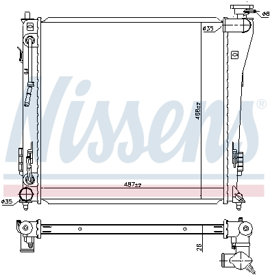 Radiator apa - Radiator racire motor potrivit HYUNDAI I40 I, I40 I CW 1.7D