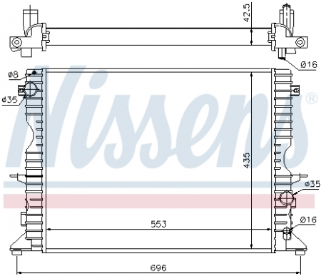 Radiator apa - Radiator racire motor potrivit LAND ROVER DEFENDER 2.2D/2.4D/2.5D