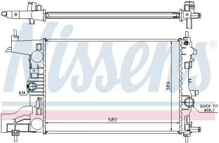 Radiator apa - Radiator racire motor potrivit OPEL ASTRA J, ASTRA J GTC 1.3D/1.7D