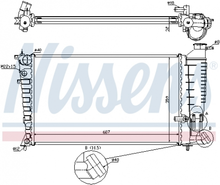 Radiator apa - Radiator racire motor potrivit PEUGEOT 306 1.9D
