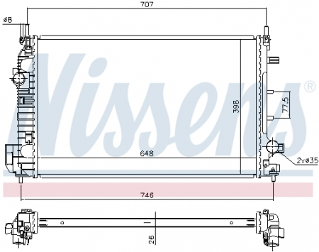 Radiator racire motor potrivit SAAB 9-3, 9-3X 1.9D [2]