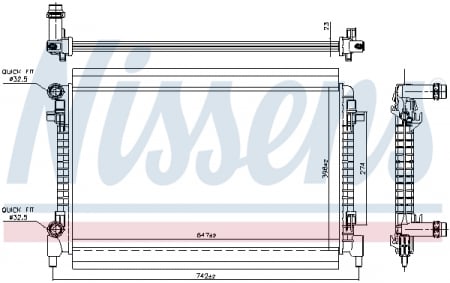 Radiator apa - Radiator racire motor potrivit SEAT ARONA, IBIZA V; SKODA KAMIQ; VW POLO VI 1.6/1.6D 05.17-