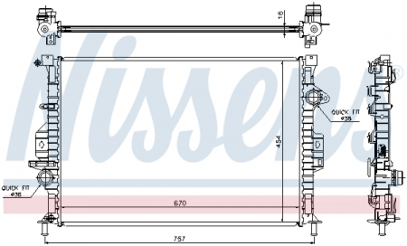 Radiator apa - Radiator racire motor potrivit VOLVO S60 II, S80 II, V40, V60 I, V70 III; FORD C-MAX II, FOCUS III, GALAXY II, GALAXY MK II, GRAND C-MAX, KUGA I, MONDEO IV, S-MAX 1.5-2.5