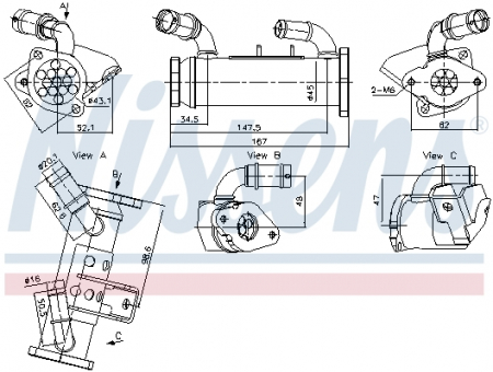 Set montaj esapament - Radiator, recirculare gaze de esapament potrivit LAND ROVER RANGE ROVER III, RANGE ROVER SPORT I 3.6D 04.06-03.13