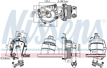 Radiator ulei - Radiator ulei termoflot cu carcasa filtru potrivit CITROEN C5 II, C5 III, C6, C8, C-CROSSER, C-CROSSER ENTERPRISE; FIAT ULYSSE; FORD GALAXY II, MONDEO IV, S-MAX; JAGUAR XF I, XF SPORTBRAKE 2.2D 03.06-