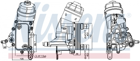 Radiator ulei - Radiator ulei termoflot cu carcasa filtru ulei potrivit ALFA ROMEO GIULIETTA; FIAT 500L, 500X, BRAVO II, DOBLO, DOBLO CARGO, TIPO; JEEP RENEGADE; OPEL COMBO TOUR, COMBO/MINIVAN 1.6D 09.07-