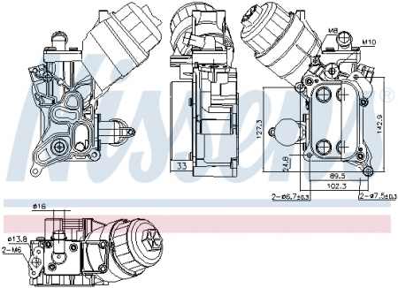 Radiator ulei - Radiator ulei termoflot cu carcasa filtru ulei potrivit ALFA ROMEO MITO; CHEVROLET AVEO; FIAT DOBLO, DOBLO CARGO, DOBLO/MINIVAN, GRANDE PUNTO, IDEA, LINEA, PUNTO EVO, STRADA; LANCIA MUSA 1.3D/1.4/1.6D