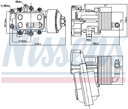 Radiator ulei - Radiator ulei termoflot cu carcasa filtru ulei potrivit AUDI A6 C7 2.0D 03.11-09.18
