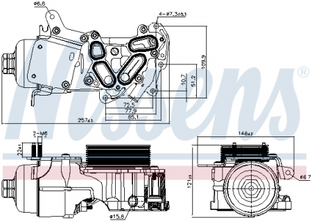Radiator ulei - Radiator ulei termoflot cu carcasa filtru ulei potrivit CITROEN BERLINGO, BERLINGO MULTISPACE, BERLINGO/MINIVAN, C3 II, C3 PICASSO, C4 AIRCROSS, C4 CACTUS, C4 GRAND PICASSO I, C4 GRAND PICASSO II 1.6D