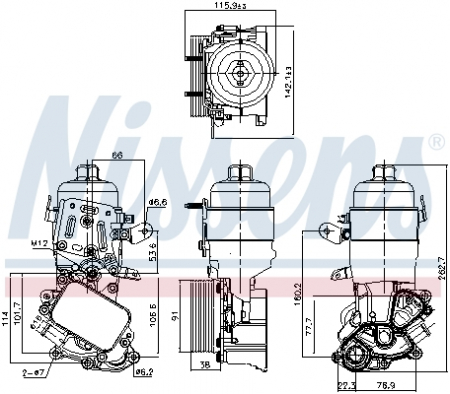Radiator ulei - Radiator ulei termoflot cu carcasa filtru ulei potrivit DS DS 3, DS 4, DS 5; CITROEN BERLINGO, BERLINGO MULTISPACE, BERLINGO/MINIVAN, C3 AIRCROSS II, C3 II, C3 III, C3 PICASSO, C4 CACTUS 1.6D 04.08-