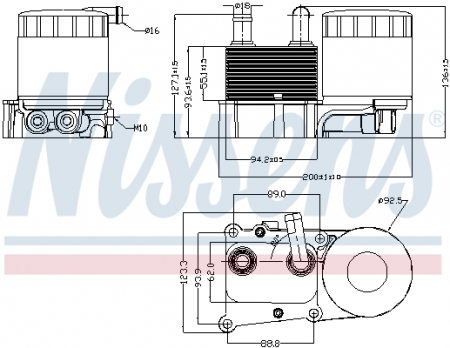 Radiator ulei - Radiator ulei termoflot cu carcasa filtru ulei potrivit FORD TOURNEO CONNECT, TRANSIT CONNECT 1.8D 06.02-12.13