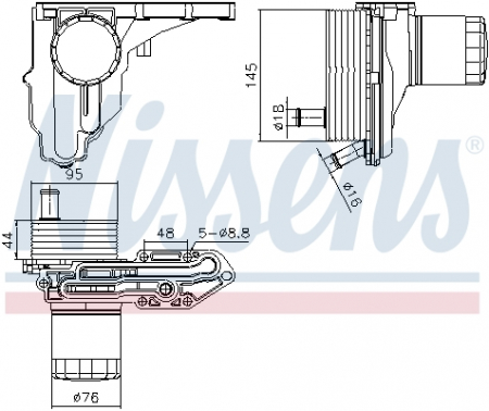 Radiator ulei - Radiator ulei termoflot cu carcasa filtru ulei potrivit FORD TRANSIT, TRANSIT V363 2.2D/2.4D/3.2D 04.06-12.18