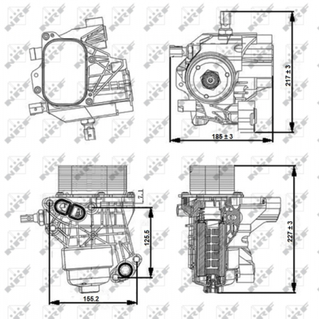 Radiator ulei - Radiator ulei termoflot cu carcasa filtru ulei potrivit MAN TGE; AUDI A1, A3, Q2, Q3, TT; SEAT ALHAMBRA, ARONA, ATECA, IBIZA V, LEON, LEON SC, LEON ST, TARRACO, TOLEDO IV; SKODA KAMIQ, KAROQ 1.6D/2.0D