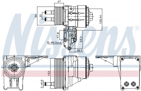 Radiator ulei - Radiator ulei termoflot cu carcasa potrivit FORD TRANSIT; LAND ROVER DEFENDER 2.4D 01.00-02.16