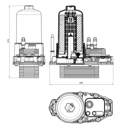Radiator ulei termoflot cu filtru potrivit LAND ROVER DISCOVERY III, DISCOVERY IV, RANGE ROVER SPORT I 2.7D 07.04-12.18 [4]