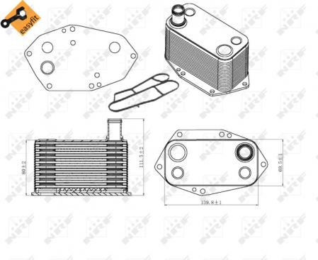 Radiator ulei - Radiator ulei termoflot (cu garnitura) potrivit BMW Seria 3 (E46), 5 (E39), 7 (E38), X5 (E53) 2.5D/3.0D 08.98-02.05