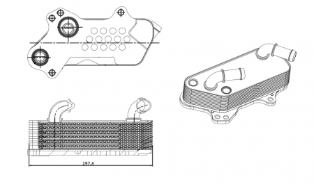 Radiator ulei termoflot (cu garnitura) potrivit CADILLAC BLS; OPEL SIGNUM, VECTRA C, VECTRA C GTS; SAAB 9-3, 9-3X 1.8/2.0/2.0ALK 09.02- [4]