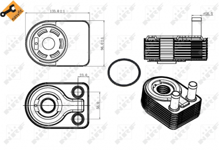 Radiator ulei termoflot cu garnitura potrivit FORD B-MAX, C-MAX II, ECOSPORT, FIESTA VI, FIESTA VII, FOCUS III, GRAND C-MAX, MONDEO V, TOURNEO CONNECT V408 NADWOZIE WIELKO 1.0/1.0H 02.12- [2]