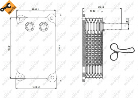 Radiator ulei - Radiator ulei termoflot (cu garnitura) potrivit FORD TRANSIT; LAND ROVER DEFENDER 2.2D/2.4D 01.00-02.16