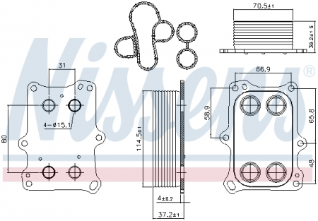 Radiator ulei - Radiator ulei termoflot potrivit ABARTH 124 SPIDER, 500 / 595 / 695, 500C / 595C / 695C, GRANDE PUNTO, PUNTO, PUNTO EVO; ALFA ROMEO GIULIETTA, MITO; FIAT 124 SPIDER, 500L, 500X, BRAVO II 1.4/1.4CNG/1.