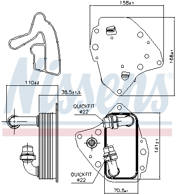 Radiator ulei - Radiator ulei termoflot potrivit ALFA ROMEO MITO; FIAT BRAVO II, DOBLO, DOBLO CARGO, GRANDE PUNTO, LINEA, PUNTO EVO; LANCIA DELTA III; OPEL COMBO TOUR, COMBO/MINIVAN 1.6D 09.07-