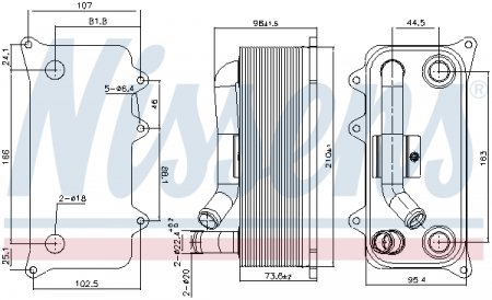 Radiator ulei - Radiator ulei termoflot potrivit AUDI A6 C6, A8 D3, R8, R8 SPYDER; LAMBORGHINI GALLARDO, GALLARDO SPYDER, HURACÁN, HURACÁN SPYDER 5.2 03.06-