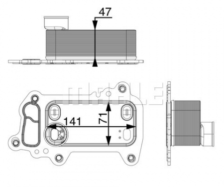Radiator ulei termoflot potrivit BMW Seria 1 (E81), 1 (E82), 1 (E87), 1 (E88), 3 (E90), 3 (E91), 3 (E92), 3 (E93), 5 (E60), 5 (E61), X1 (E84), X3 (E83) 2.0D 12.04-06.15 [1]