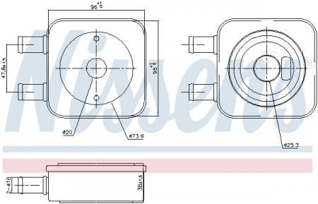 Radiator ulei - Radiator ulei termoflot potrivit CITROEN C3 I, C3 II, C5 I, C5 II, DS3; PEUGEOT 2008 I, 207, 407 1.4-2.0ALK 03.01-