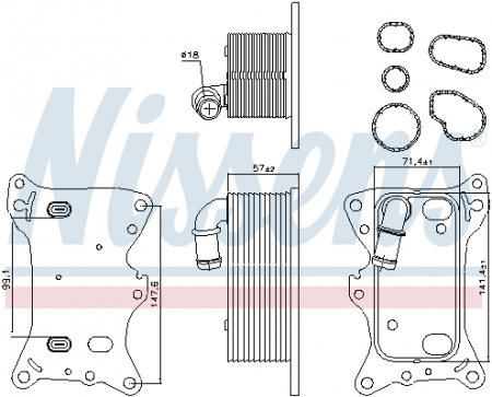 Radiator ulei - Radiator ulei termoflot potrivit MERCEDES C (A205), C (C204), C (C205), C T-MODEL (S204), C T-MODEL (S205), C (W204), C (W205), CLS (C218), CLS SHOOTING BRAKE (X218), E (A207), E (C207) 2.1D/2.2D/2.2D
