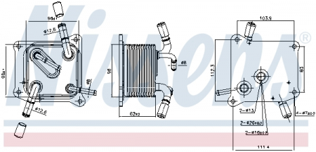 Radiator ulei - Radiator ulei termoflot potrivit NISSAN JUKE, QASHQAI I, TIIDA 1.6 02.07-