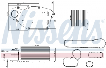 Radiator ulei - Radiator ulei termoflot potrivit NISSAN NV400; OPEL MOVANO B; RENAULT MASTER III 2.3D 02.10-