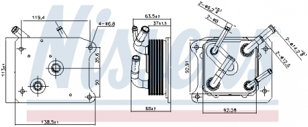 Radiator ulei - Radiator ulei termoflot potrivit NISSAN PATHFINDER IV, ROGUE; RENAULT KOLEOS I, KOLEOS II 1.7D/2.5/2.5H 01.07-