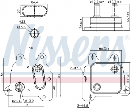 Radiator ulei - Radiator ulei termoflot potrivit NISSAN TEANA III 2.5 09.13-