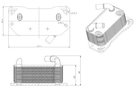 Radiator ulei - Radiator ulei termoflot potrivit VOLVO S60 II, S80 II, V40, V60 I, V60 II, V70 III, XC60 I, XC60 II, XC70 II 2.0/2.0D 09.13-